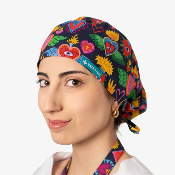 Gorro de Quirófano Pelo Largo (Fire Heart) - Imagen 2