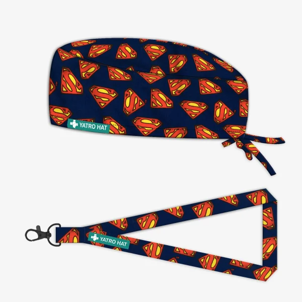 Gorro Quirúrgico y Lanyard Superman Pelo Corto