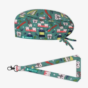 Gorro Quirúrgico y Lanyard Dental Pelo Largo