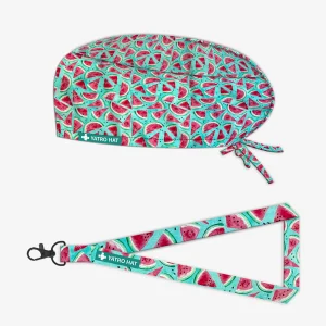 Gorro Quirúrgico y Lanyard Sandía Pelo Largo
